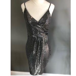 Charcoal Silver Sparkle Dress-Blush Boutiq…